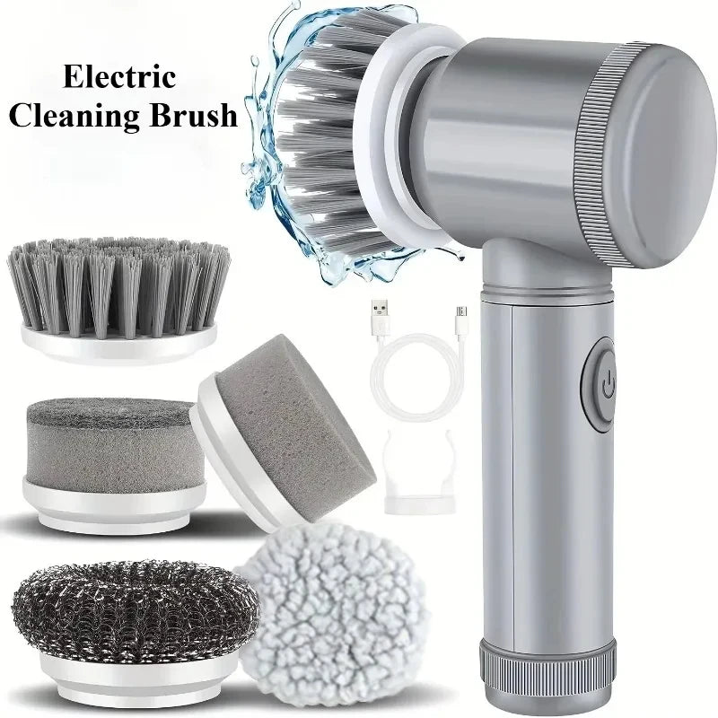 Rechargeable Electric Spin Scrubber Cleaning Brush Set
