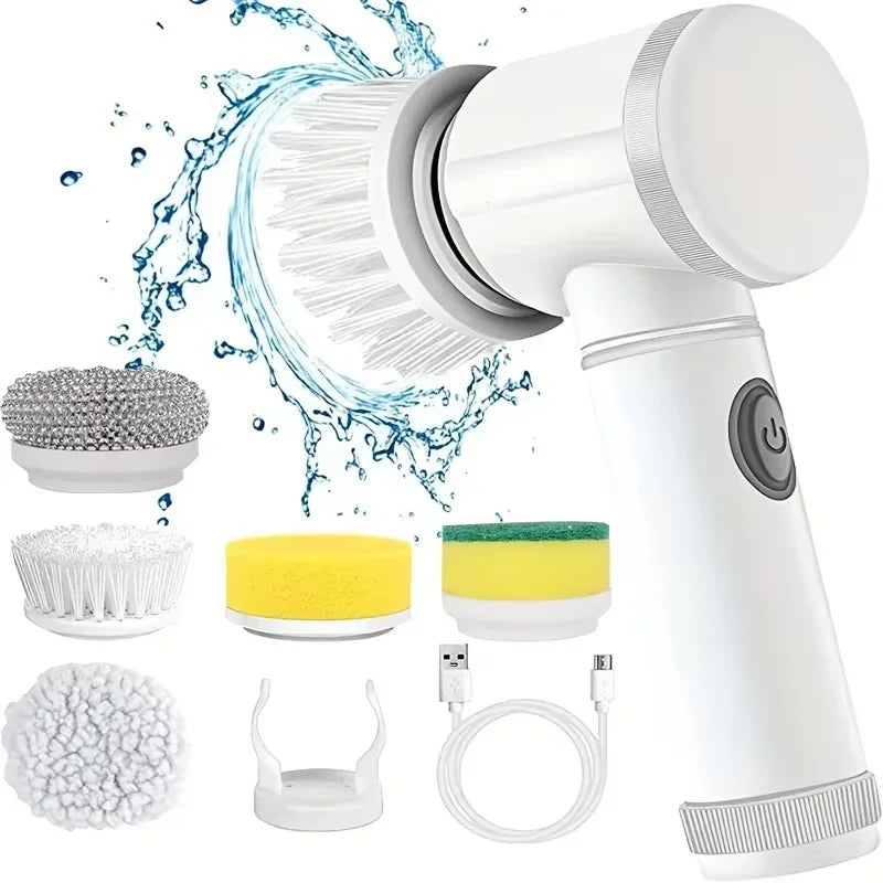 Rechargeable Electric Spin Scrubber Cleaning Brush Set